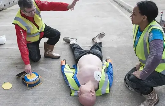 First Aider Using Aed On A Casualty Blog Page