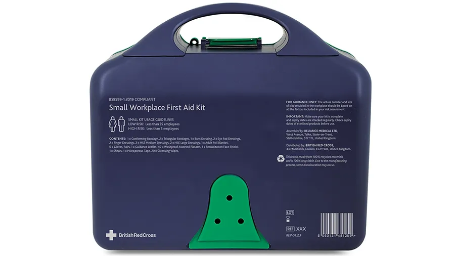 British Red Cross Small Workplace First Aid Kit Bs8599 1 Back